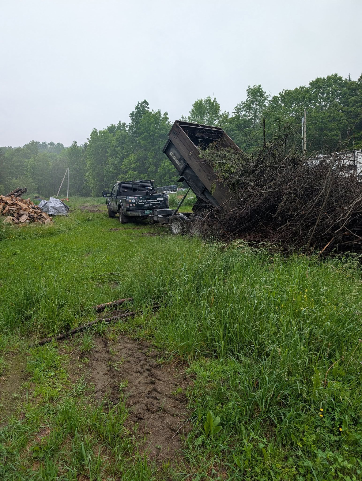 Dump trailer available for rent or as a portable dumpster